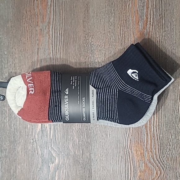 Quiksilver Underwear & Socks Quicksilver Mens Quarter Socks 5 Pairs